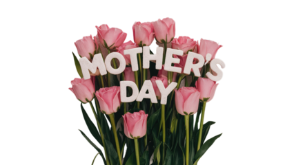 Happy Mother's day isolated on transparent background, Generative ai.