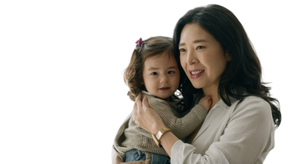 Happy Mother's day isolated on transparent background, Generative ai.