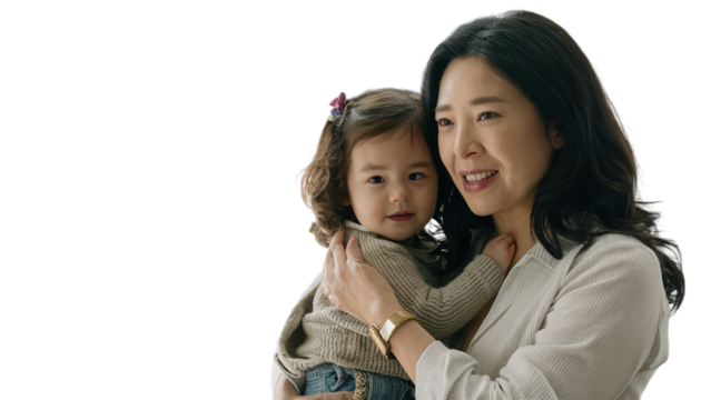 Happy Mother's day isolated on transparent background, Generative ai.