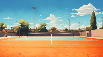 outdoor tennis court on a sunny day