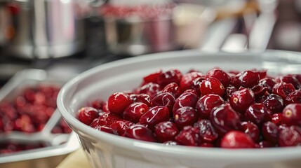 Dehydrated cranberries in sweet syrup for extended preservation