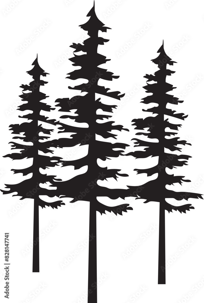 Canvas Prints vector pine trees