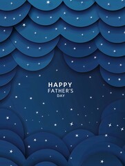 Clean and Modern Father's Day Background with Blue Gradient and Decorative Elements