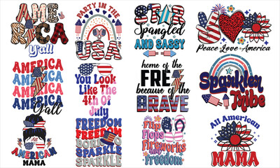 4th Of July Sublimation T-Shirt Design Bundle