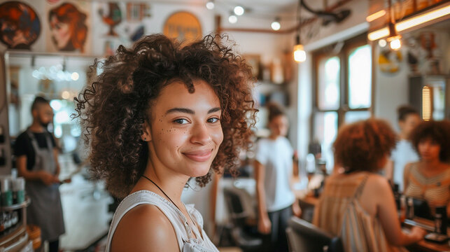 Hair Salon - A chic hair salon with stylists at work