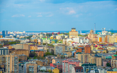 panorama of Kyiv with old new and houses under construction