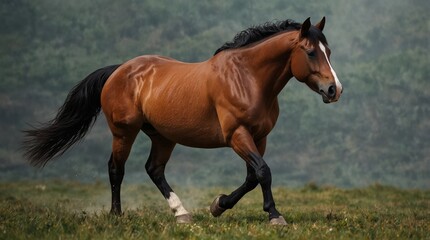 Obraz premium 左足に靴下を履いた馬のポートレート