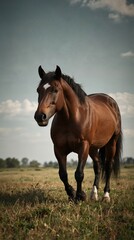 Fototapeta premium ひし形流星の馬のポートレート