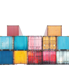 Fototapeta premium isolated white background of container yard