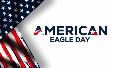 American eagle day  with american flag  on june 20. Vector background