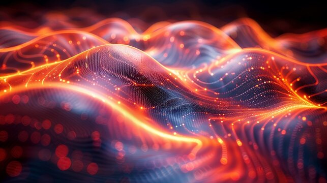 An abstract image of a quantum wave function, with complex, flowing shapes and patterns, illustrating the mathematical beauty and complexity of quantum states. AI Technology and Industrial works
