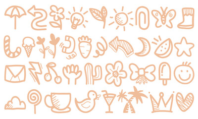 Funny doodle icon collection