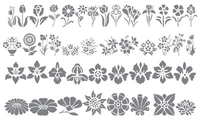 Flower and bushes icon mega bundle
