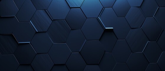Cobalt Honeycomb Haven Deep Blue Wall Adorned with Embossed Hexagonal Patterns.
