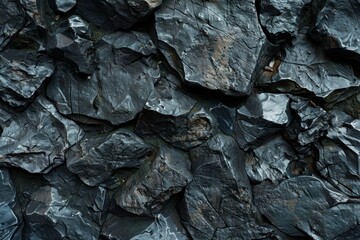 Detailed close-up of weathered rock wall with intricate cracks and crevices. Geological texture concept