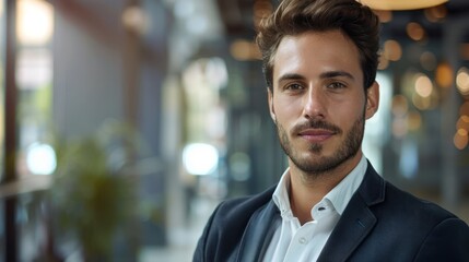 Obraz premium A young businessman with a good personality, good looks, a good person, and a professional.