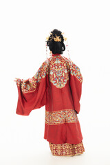 Obraz premium A woman wearing ancient Chinese clothing against a white background.