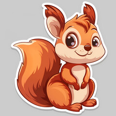 Fototapeta premium Cute squirrel on a White Canvas Sticker,vector image
