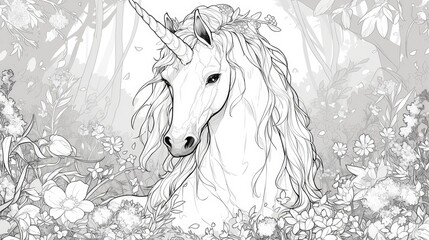 Exciting Unicorn themed coloring pages designed especially for children