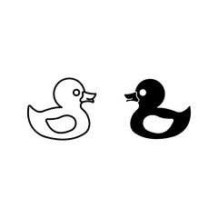 Duck icon. animal sign color editable