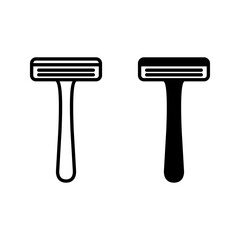 Razor Icon. barber shop sign color editable