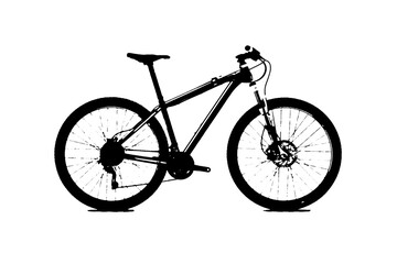 Fototapeta premium modern bicycle mountain bike means of locomotion by cyclist pedal isolated on white transparent background