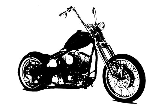recommend clip art: classic chopper custom motorcycle silhouette isolated on white transparent background