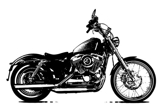 black motorcycle on white background