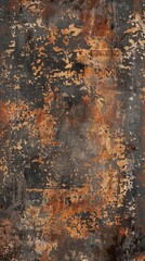 Fototapeta premium Closeup of a heavily soiled, grungy wall surface caked in layers of dirt and grime. Neglected, dilapidated environment