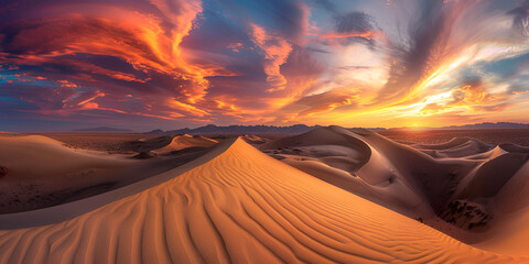 Desert landscape at sunset | Vibrant sand dunes