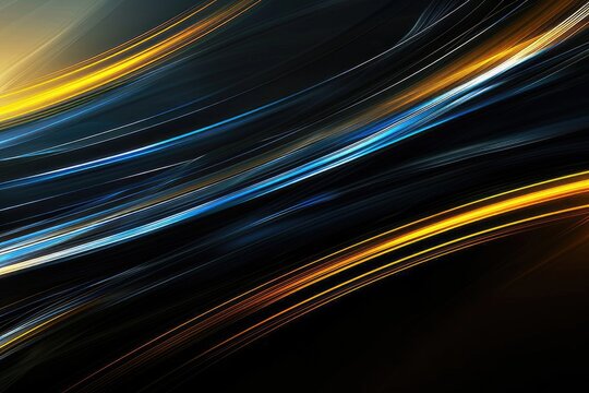 Blue and orange glowing curved lines on a black background. AIG51A.