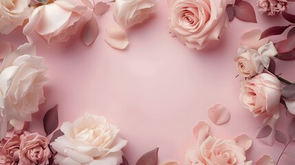 rose background with copy space