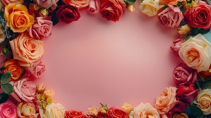rose background with copy space