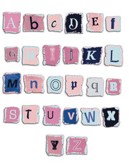 hyper realistic colorful paper cut out ransom letters set, 3d, transparent background