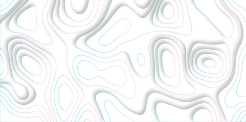 Abstract design with black and white abstract papercut and multi-layer cutout geometric pattern on vector Topographic canyon geometric map relief texture with curved layers beautiful design.