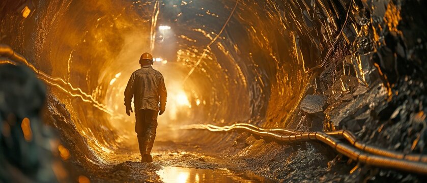subterranean gold mining labourer