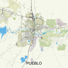 , Colorado, USA map poster art