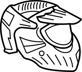 Paintball helmet vector outline illustration