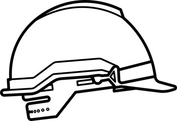 Safety helmet vector outline illustration