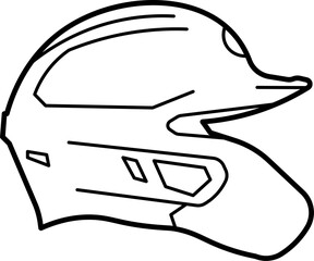Softball helmet vector outline illustration