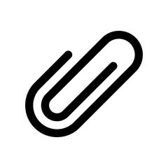 Paperclip line icon isolated on white background.