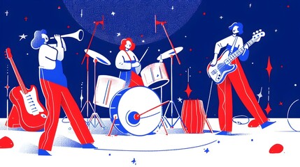 Lively Retro Inspired Music Festival with Energetic Performers