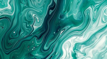 aqua green fluid art marbling paint textured background