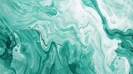Obraz premium aqua green fluid art marbling paint textured background