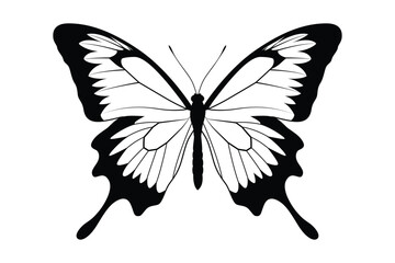 Black monochrome Butterfly Silhouettes Vector art