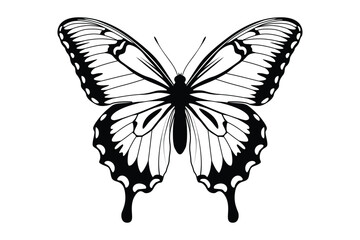 Black monochrome Butterfly Silhouettes Vector art