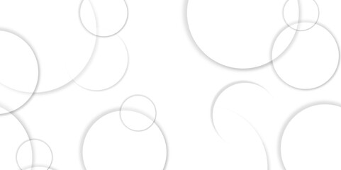 Abstract background with circle white abstract geometric background with soft light white paper circles in design .Gray abstract. Modern design background for report and project presentation template.