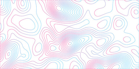 Abstract white colorful gradient Topographic line map pattern background. Contour elevation topographic and textured Background Modern design with White background with topographic wavy patte.
