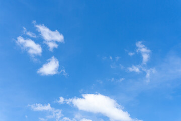 Beautiful blue sky with strange shape of clouds in the morning or evening used as natural background texture in decorative art work