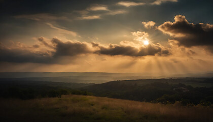 Fototapeta premium sunset in the mountains